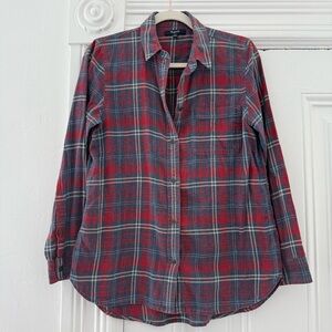 Madewell Red and Gray Plaid Shirt